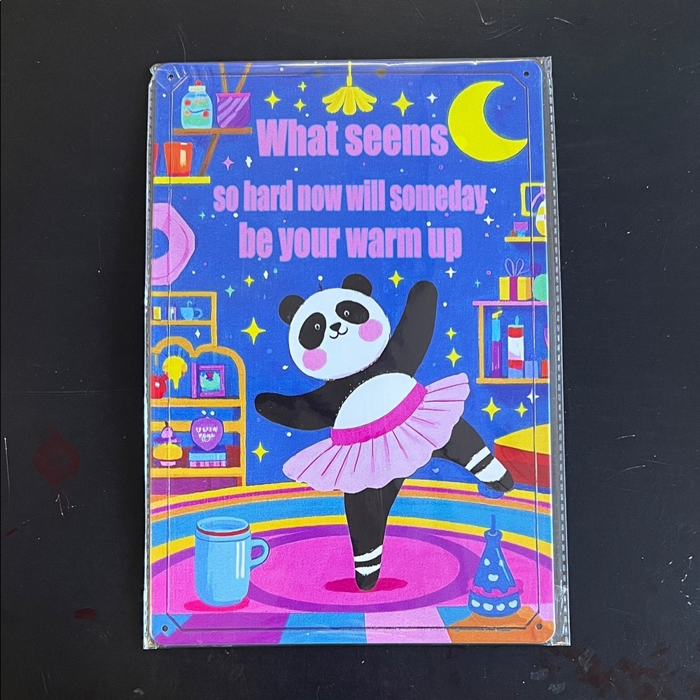 Colorful Panda Ballerina Art Print
